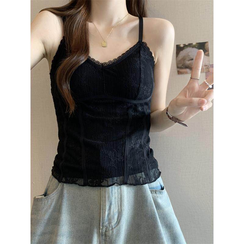 胖mm大码鱼骨抹胸外穿蕾丝吊带带胸垫美背文胸一体背心女防走光