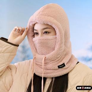 骑电动车头盔内胆帽子女秋冬天头套防风防寒面罩骑行保暖神器一体