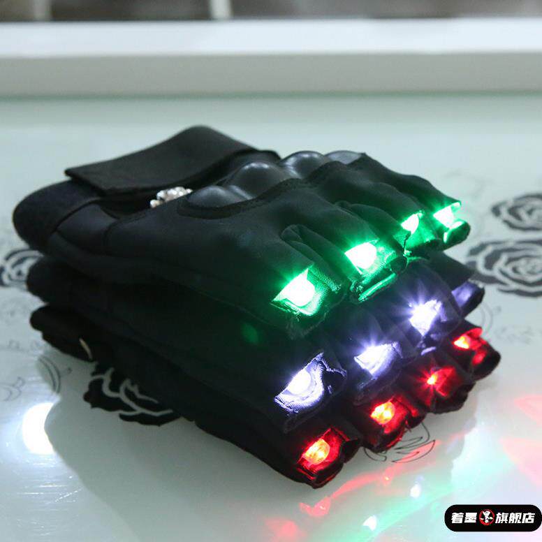 半指激光手套led发光表演出手套舞台网红道具夜店派对镭射