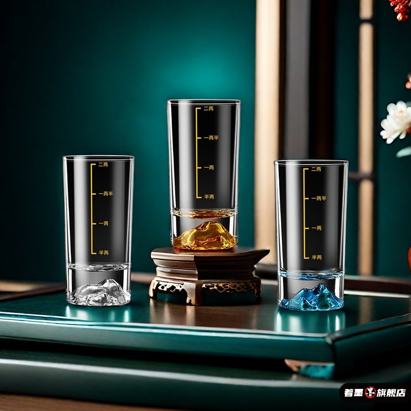 水晶玻璃白酒杯金山二两酒杯套装家用轻奢高
