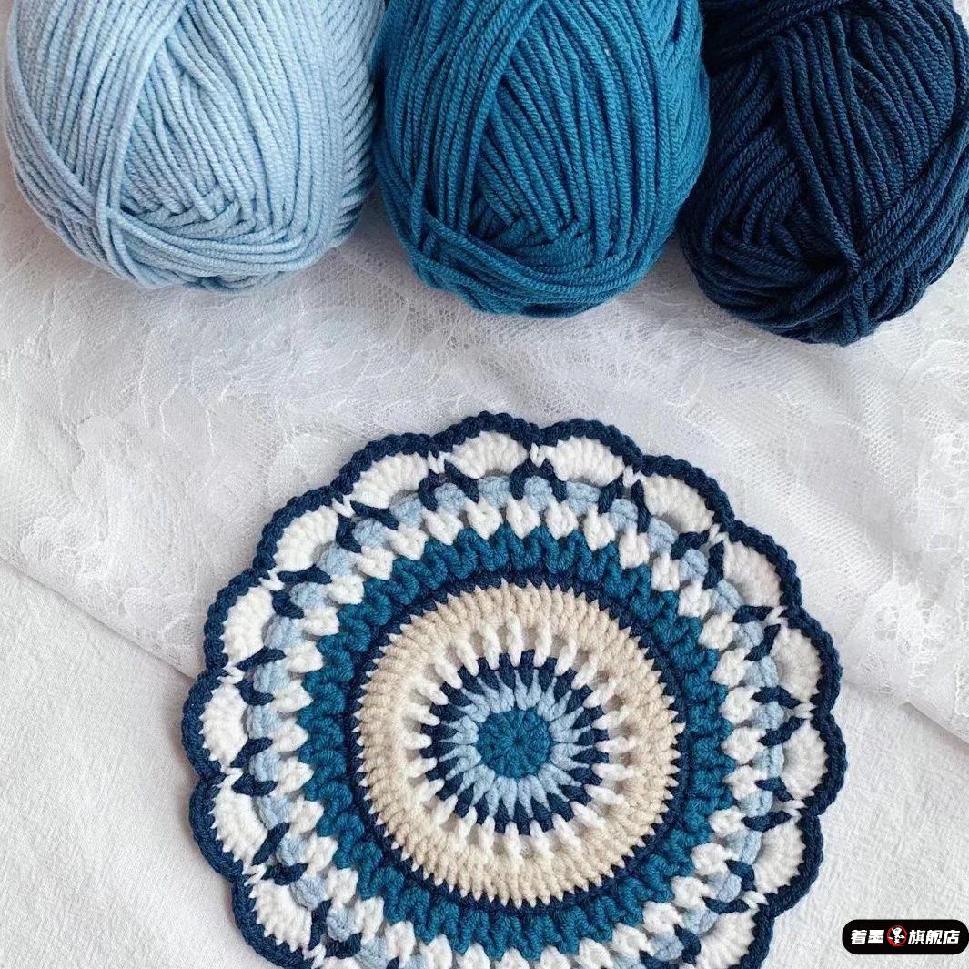 钩针闺蜜杯毛线垫解闷编织材料田园风送包礼