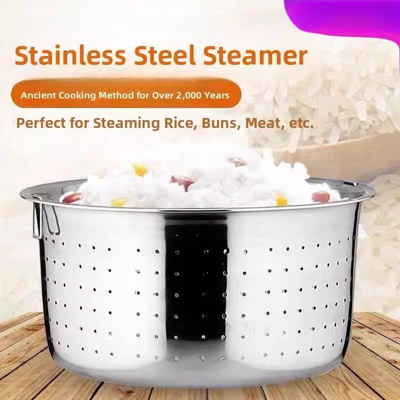老式食品级沥米饭蒸锅加厚不锈钢蒸饭器蒸笼蒸米盆厨房洗米盆淘米,厨房/烹饪用具,蒸格/蒸片/蒸架,淘宝优惠券,粉丝福利购,淘宝优惠卷