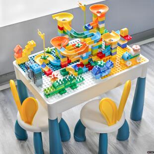 儿童多功能积木桌积木玩具益智拼装桌子大颗粒拼图3到6岁游戏桌
