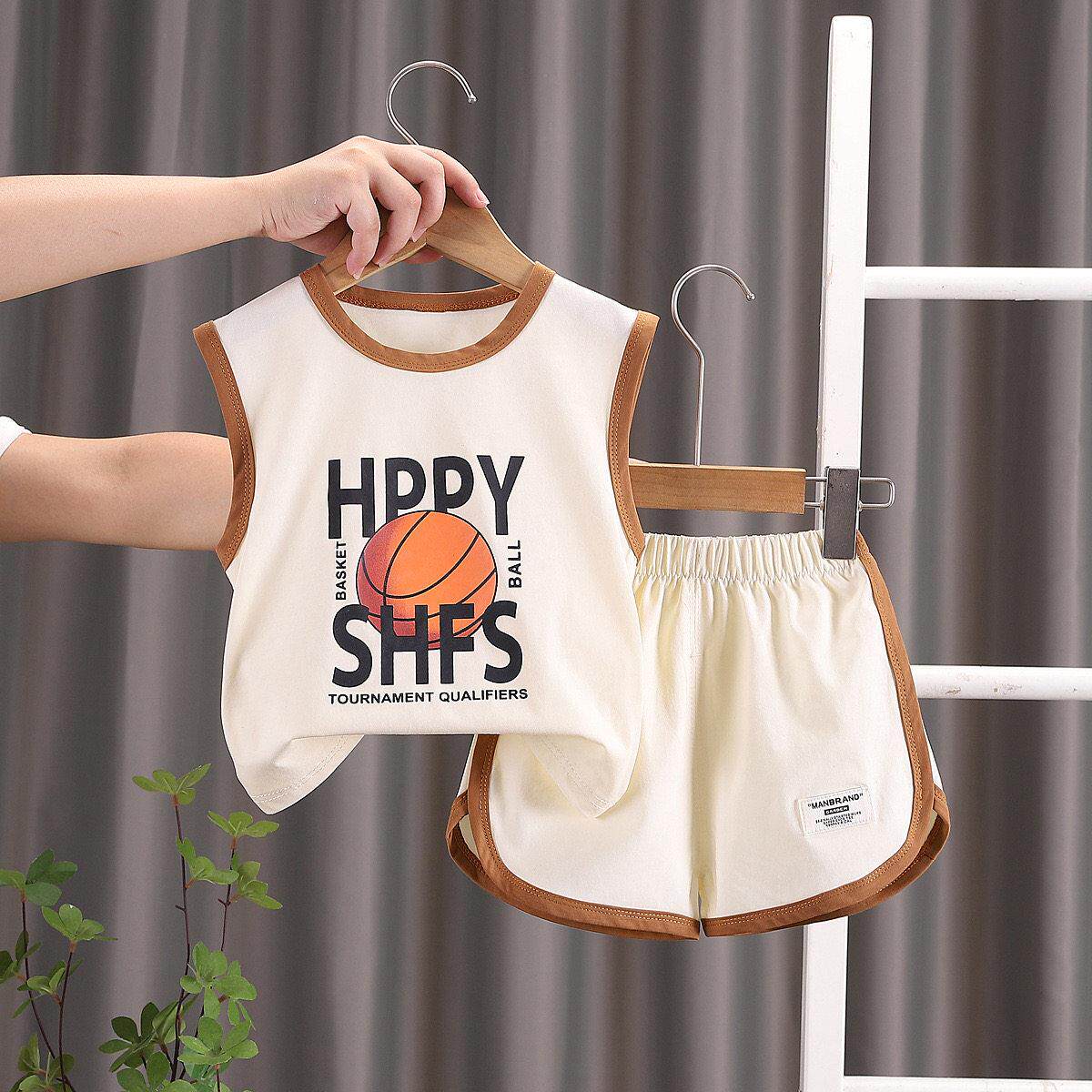 男童无袖背心运动套装套装2026夏季新款无袖儿童背心套装女童薄款