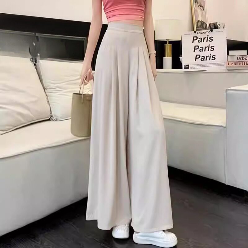 女夏季冰丝薄款西装裤2026新款春夏垂感裤子小个子直筒裤阔腿裤子