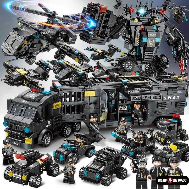 中国积木男孩子城市益智力拼装图汽车儿童特警机器人金刚玩具礼物,模玩/动漫/周边/娃圈三坑/桌游,文化/体育周边,淘宝优惠券,粉丝福利购,淘宝优惠卷