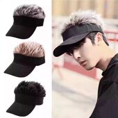 2024秋夏季 鸭舌棒球帽男女遮阳帽成人假发一体帽子嘻哈个性 搞怪帽