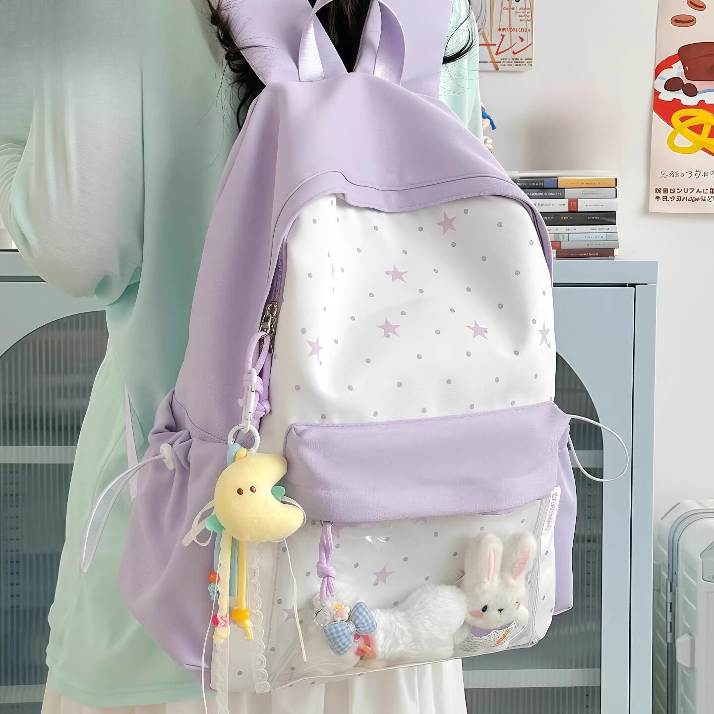 紫色书包初中女生高颜值ins小众2026新款紫小学生大容量双肩包女