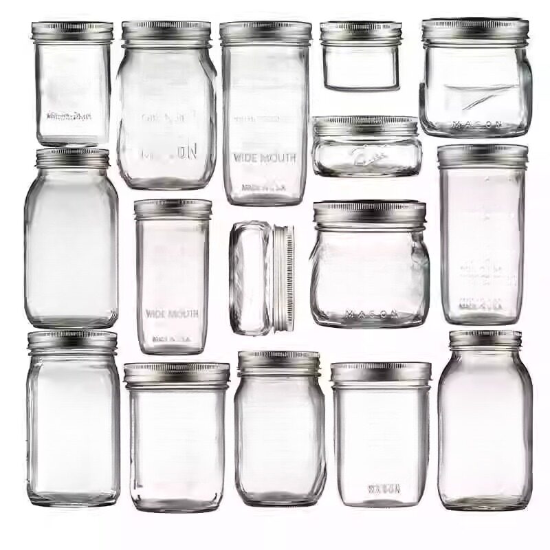 分体盖玻璃梅森罐烟丝罐透明梅森瓶密封储物瓶斗粮保湿罐480ml