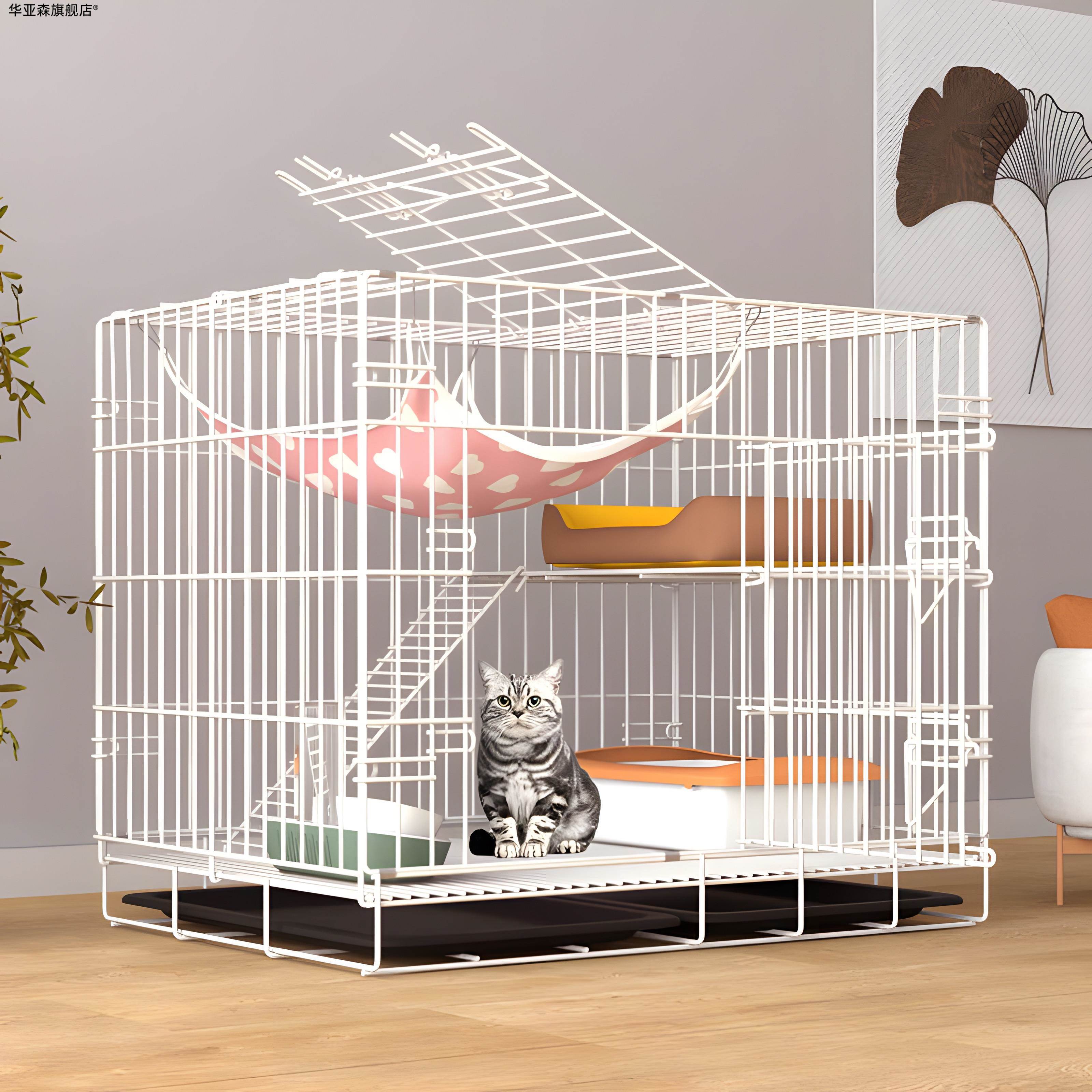 猫别墅家用室内超大自由空间猫咪专用窝折叠带厕所一体宠物猫笼子