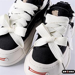 加宽扁鞋带白色黑色棕色小白鞋板鞋面包鞋超宽绳扁宽男女款鞋带绳
