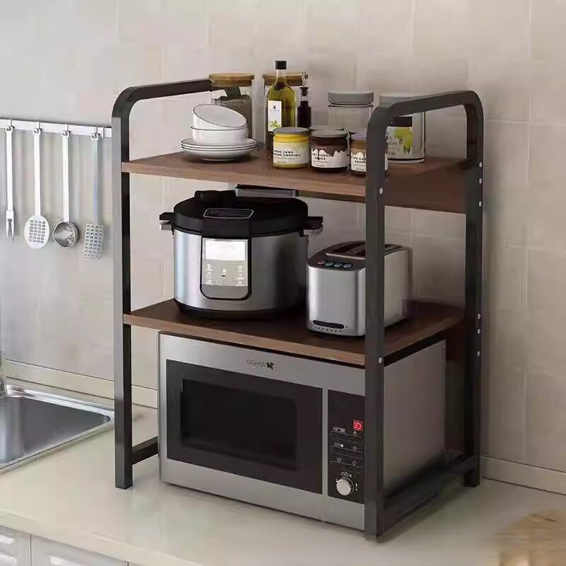 厨房置物架微波炉架子三层家用储物架台面桌面烤箱架调料收纳架子