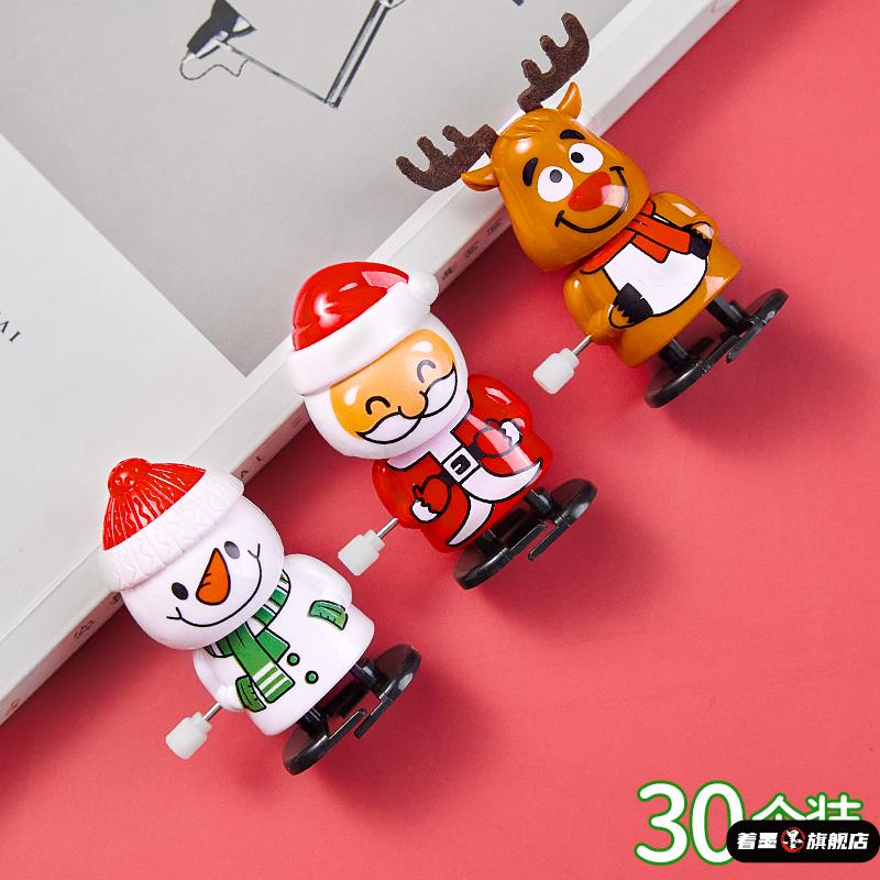 圣诞老人发条玩具创意圣诞装饰品卡通小礼物行走公仔儿童场景摆件