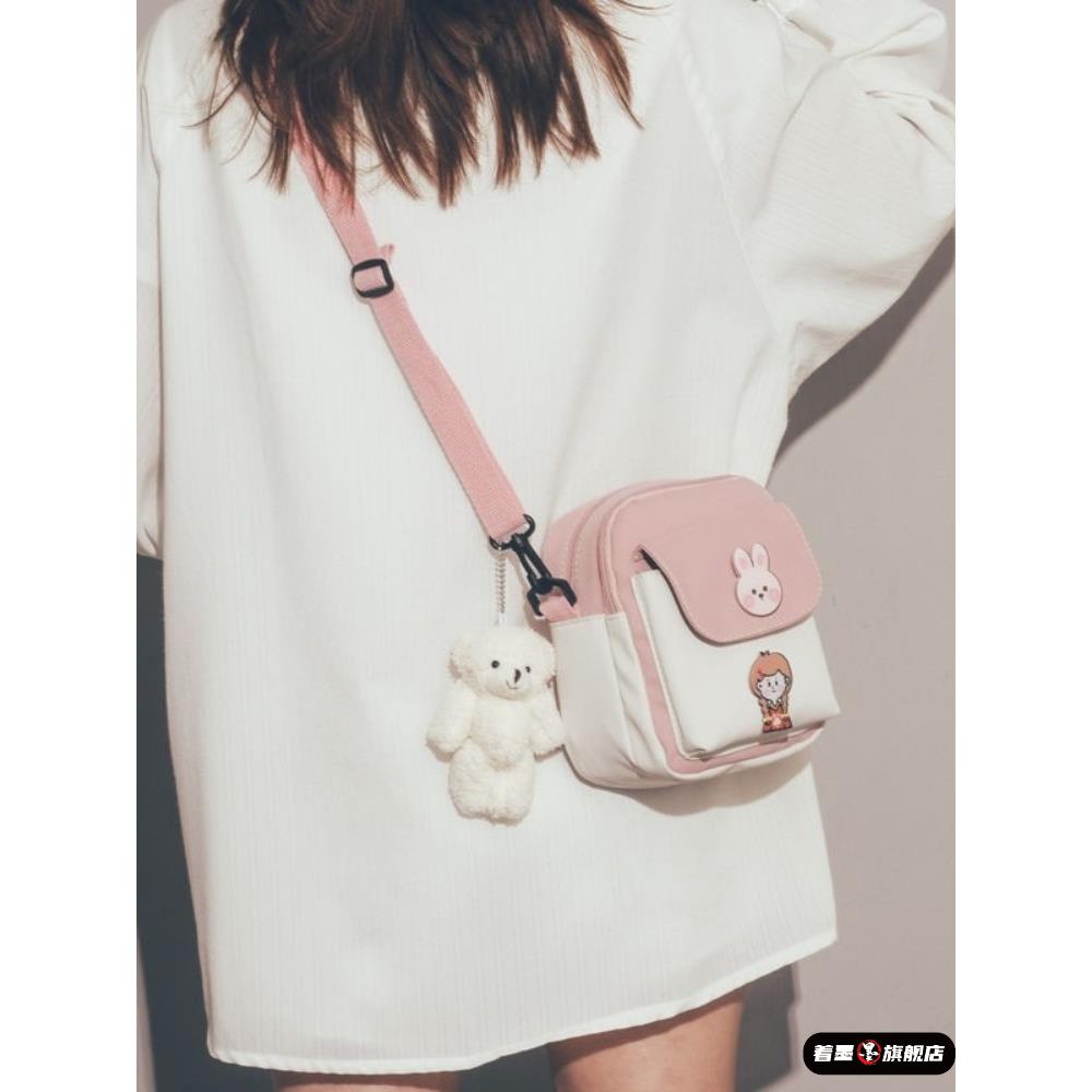 新日本风格帆布儿童出门小包，简单的女孩的可爱硬币钱包，小女孩