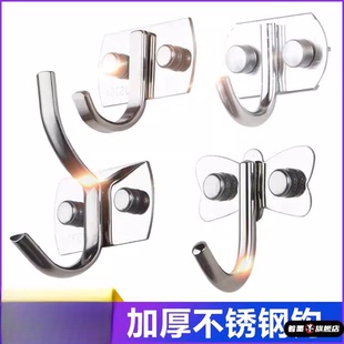 入户门挂衣钩高级单个304不锈钢挂钩门后单钩厨房衣帽钩墙壁挂钩