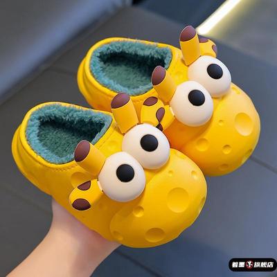 儿童棉拖鞋秋冬季室内轻便款保暖加绒包跟防滑防水棉拖宝宝家居鞋
