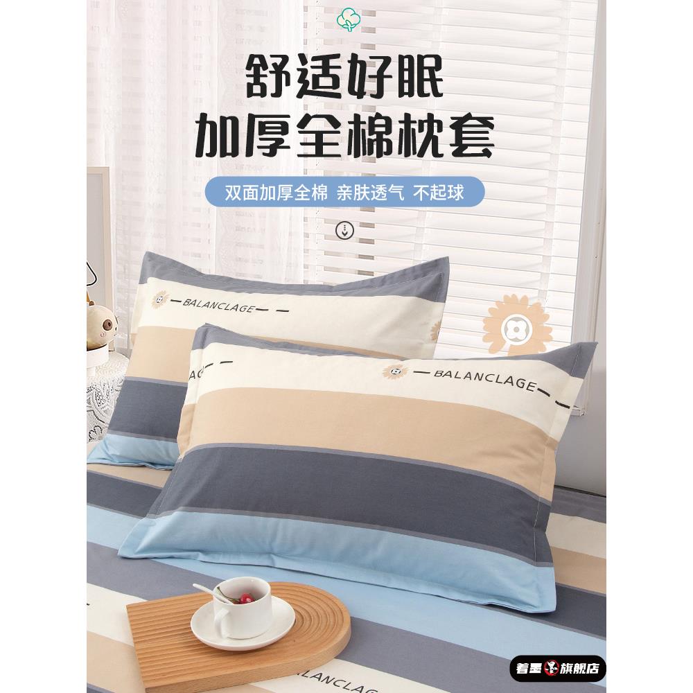 枕头套全棉纯棉2025新款枕套一对装40x60单