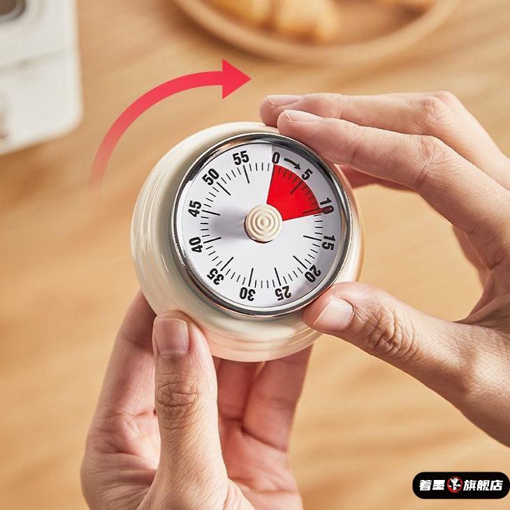 日式机械计时器厨房做饭定时提醒器可视化时