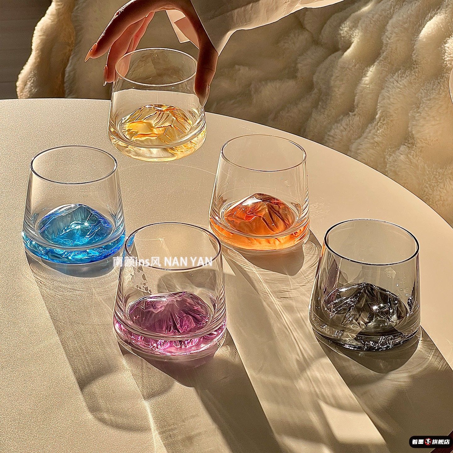 威士忌洋酒杯玻璃杯富士山杯中古冰山杯日式