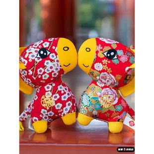 2026马年吉祥物摆件国风布艺小马挂件公仔玩偶民俗生肖马毛绒玩具