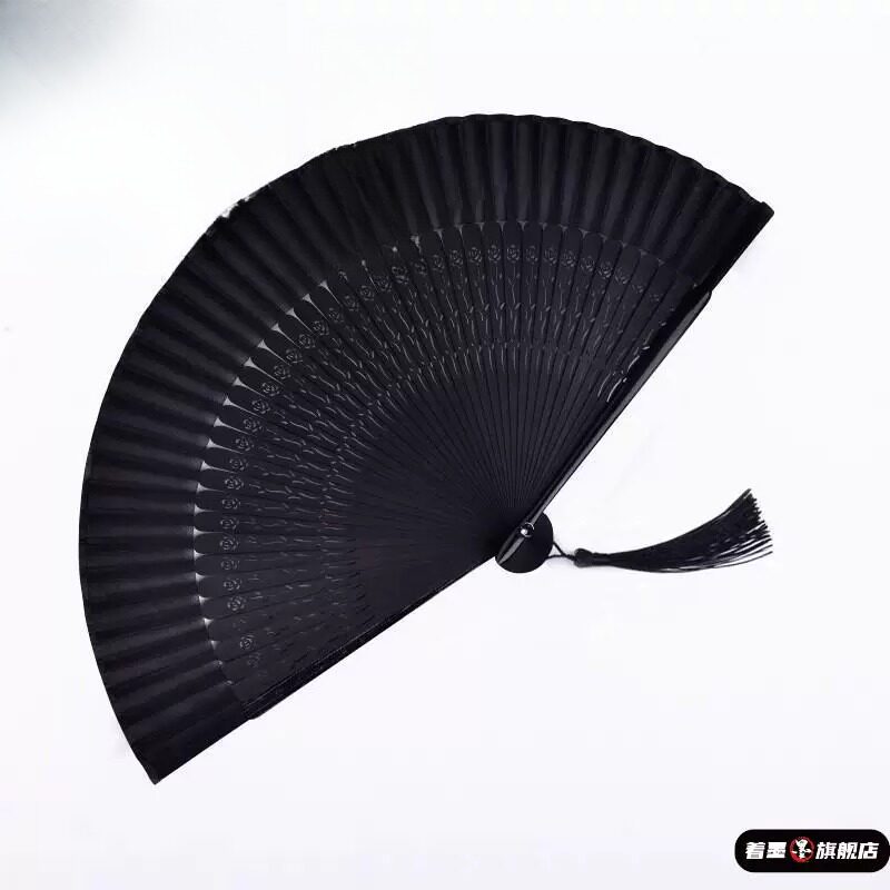 男款便携结实耐用竹骨折扇黑暗哥特风复古风中国风旗袍扇子小道具