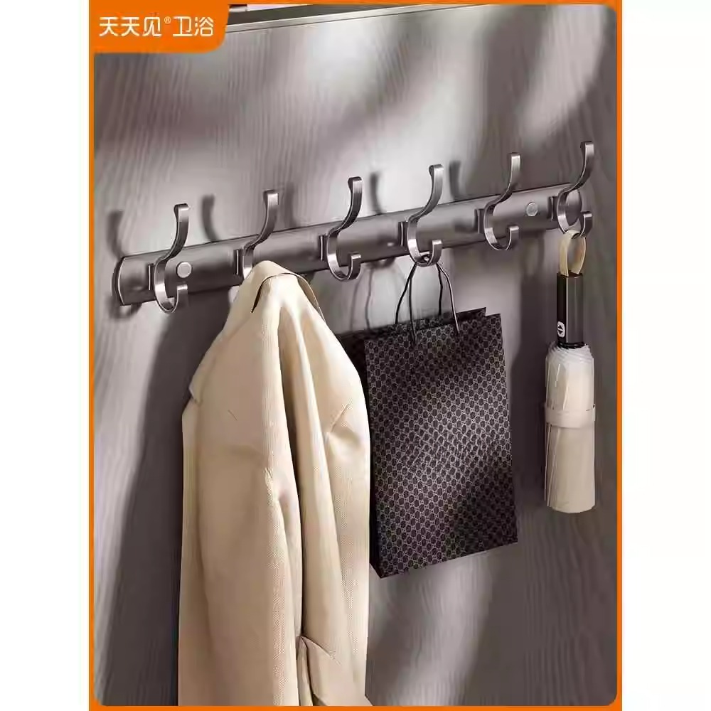 衣服挂钩固定上墙打孔一排挂衣钩挂衣架壁挂