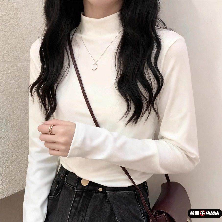 德绒半高领保暖打底衫女秋冬2025新款内搭上衣时尚加厚长袖t恤女,女装/女士精品,大码内搭,淘宝优惠券,粉丝福利购,淘宝优惠卷