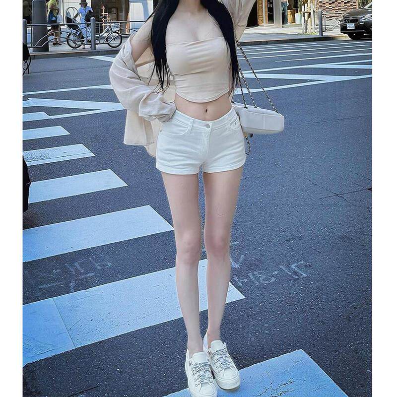 女士夏季低腰牛仔短裤小个子辣妹女2026新款弹力显瘦百搭包臀热裤