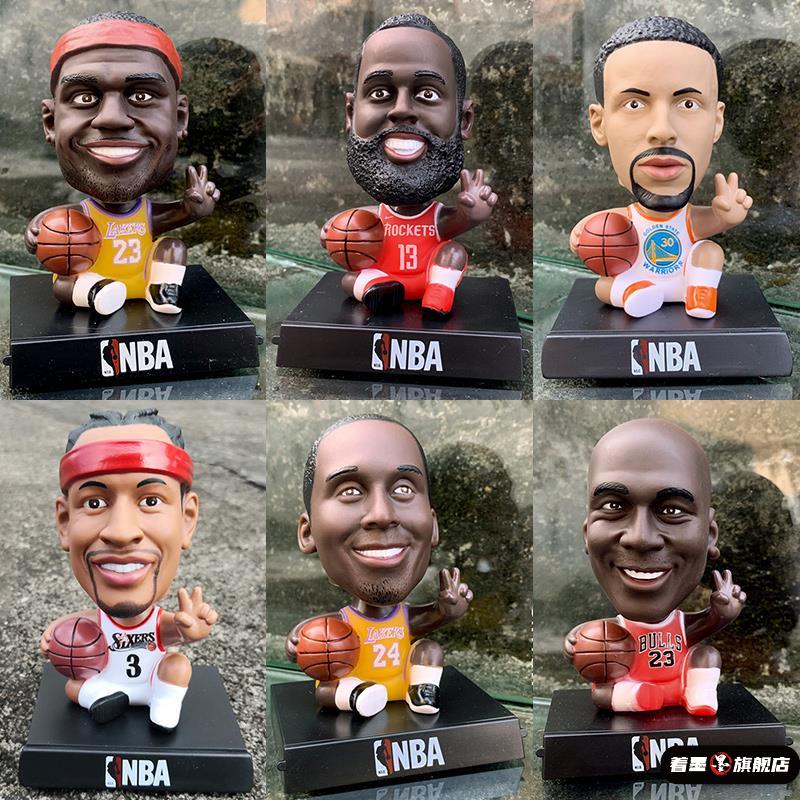 NBA篮球球星明星手办汽车载摆件摇头公仔库里詹姆斯哈登科比梅西