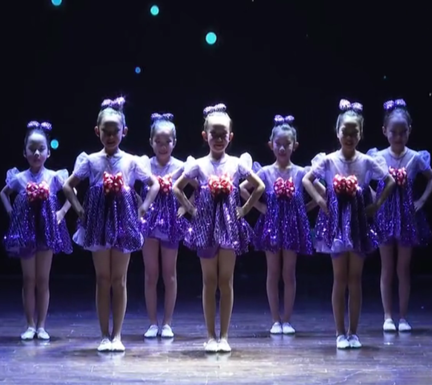 我不上你的当儿童舞台表演服幼儿六一舞蹈服紫色可爱