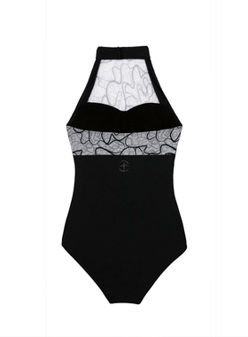 WearMoi x Miao设计款立领款挂脖芭蕾黑色高端形体服瑜伽连体服