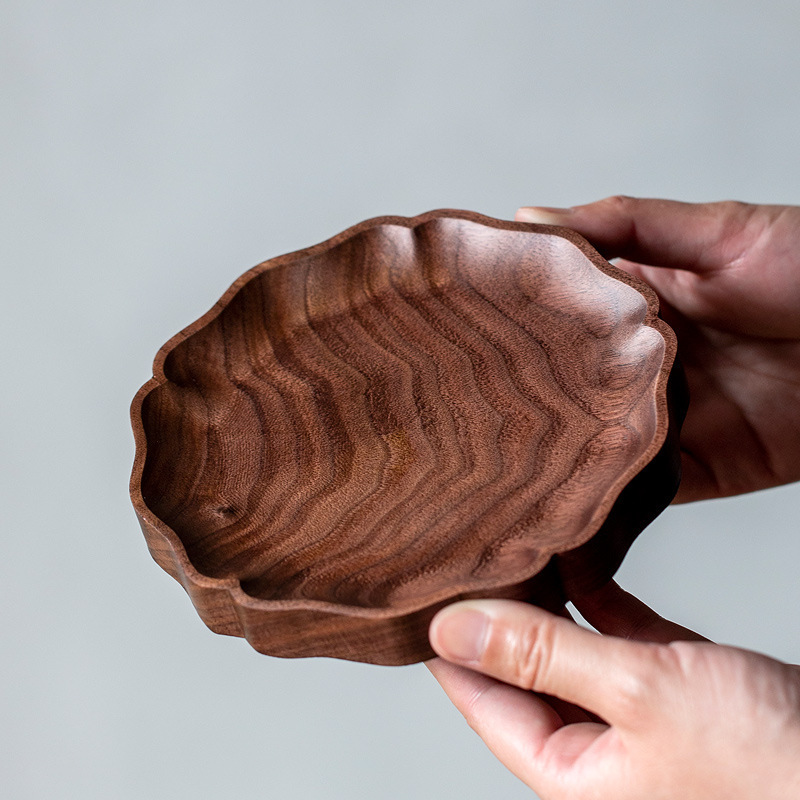 胡桃实木高脚壶承家用盖碗茶壶托盘茶点盘中式功夫茶具配件干泡台