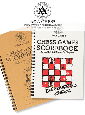 A&A CHESS/领御 中英双语国际象棋对局记录记谱本笔记纸SCOREBOOK