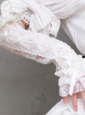 axesfemme哥特派对系列蕾丝蝴蝶结精美Lolita女士手套TS634X01C