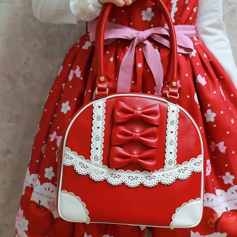 日系时尚百搭蝴蝶结波士顿包