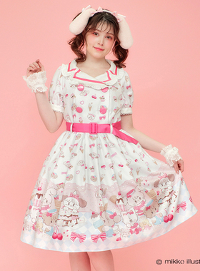axesfemme kawaii mikko联名款软萌少女甜美短袖连衣裙TS351X20S
