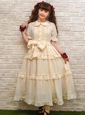 axesfemme kawaii古典日系洛丽塔三段纯色蝴蝶结连衣裙TS351X16S