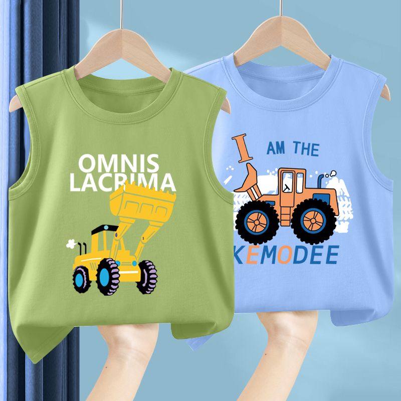 儿童背心纯棉夏季男童无袖薄款男童宝宝婴儿上衣中小童装外穿夏款