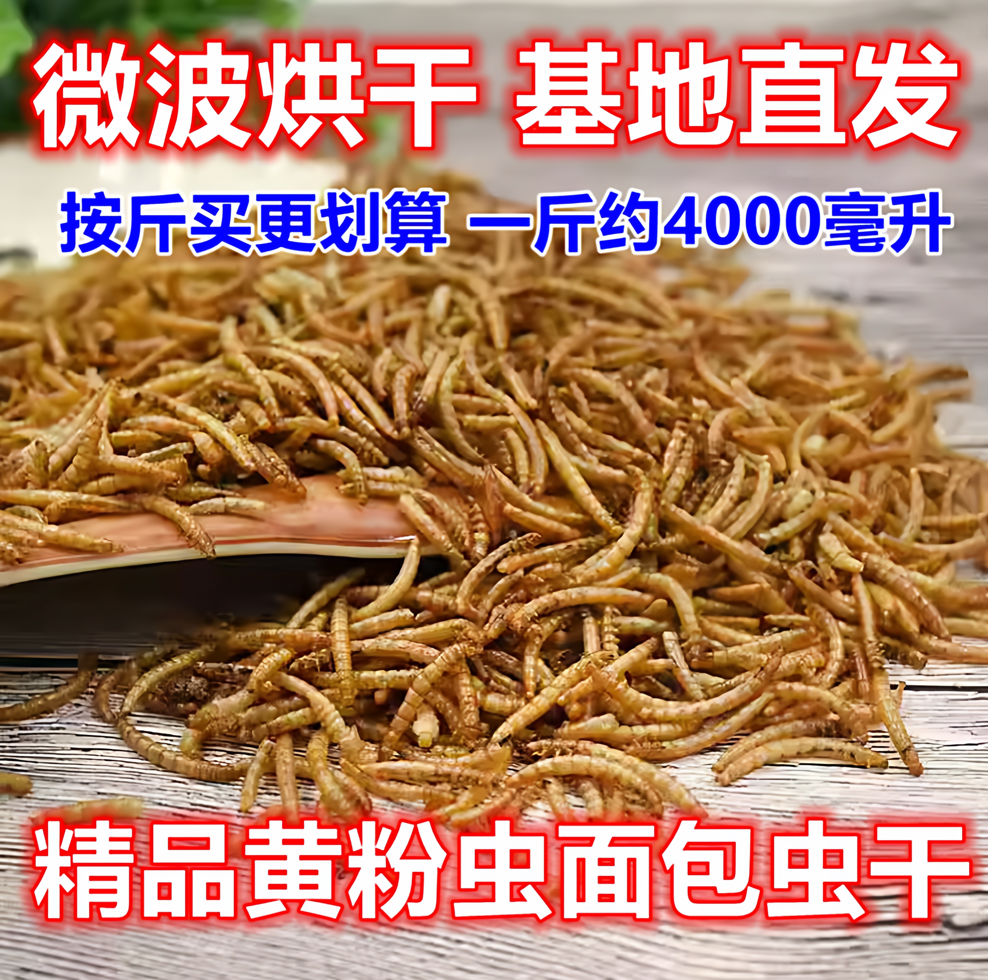 面包虫干黄粉虫干微波工艺宠物粮食零食饲料蛋白仓鼠鱼鸟刺猬鹦鹉