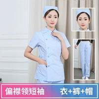 Синий частичный короткий рукав (одежда+брюки+шляпа)