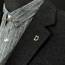 设计感小众复古26英文字母西装 饰迷你小别针 胸针男领针徽章胸花装