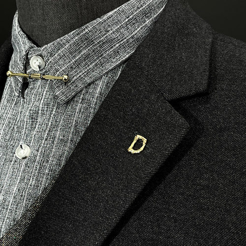 设计感迷你字母别针小领针复古