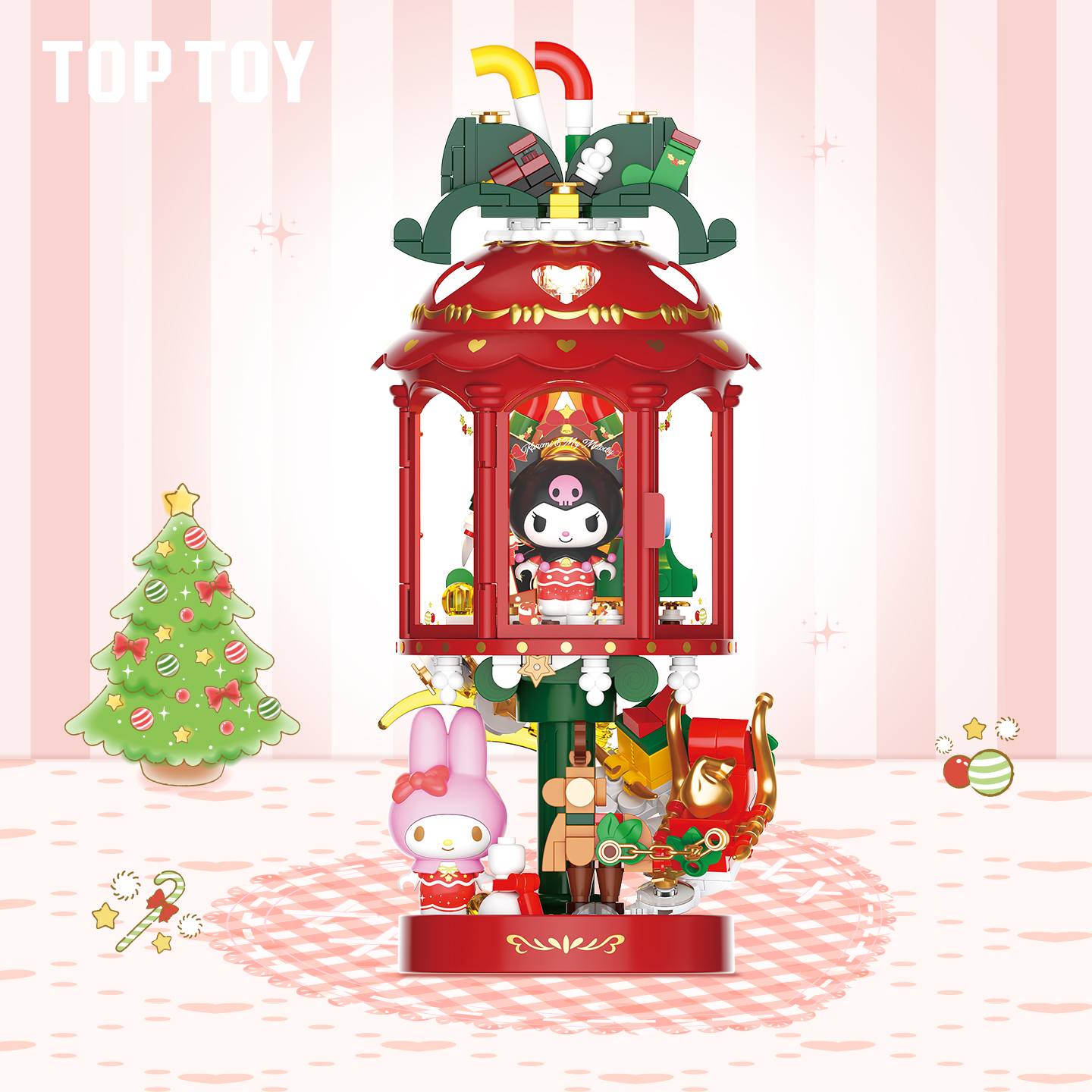 TOPTOY三丽鸥光影如梦系列积木酷洛米积木桌面摆件圣诞礼物