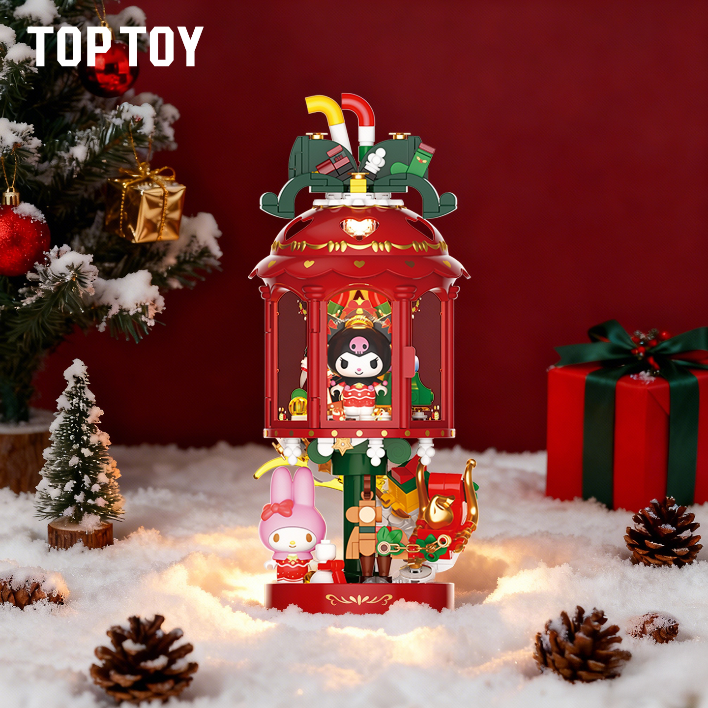 TOPTOY三丽鸥光影如梦系列积木酷洛米积木桌面摆件圣诞礼物