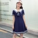 连衣裙女学生韩版 学院风海军领短袖 中长裙子 夏季 儿童裙子2025新款