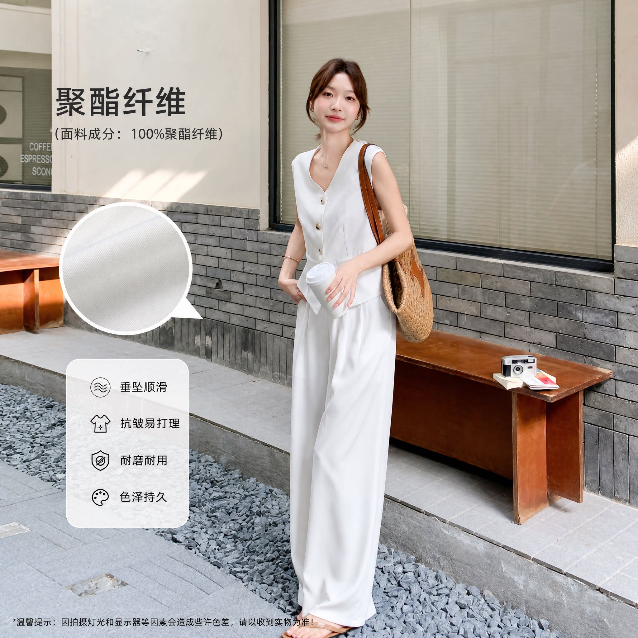 老钱风后背蕾丝镂空无袖马甲阔腿裤两件套女2026夏季新款爆款套装