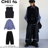 日系复古针织背心男女秋冬学院风叠穿无袖 三件装 单件春秋季 上衣