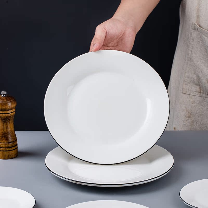 黑线家用牛排盘平盘浅盘