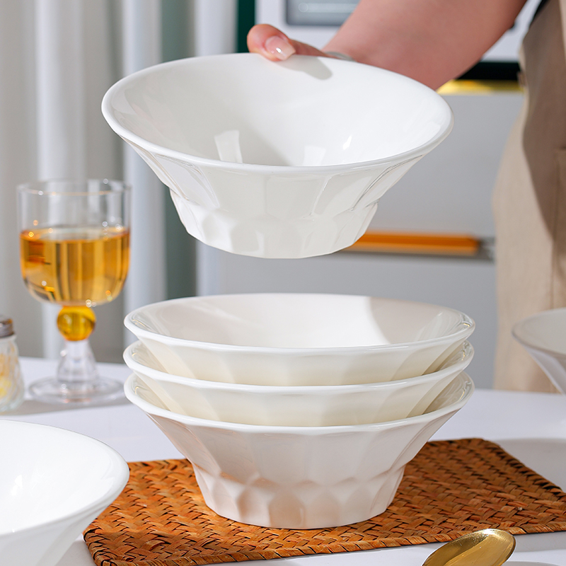 陶瓷大号斗笠碗简约拉面碗纯色