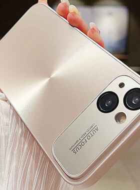 适用iphone15极光CD纹苹果15pro max手机壳14简约13镭射12磨砂11p